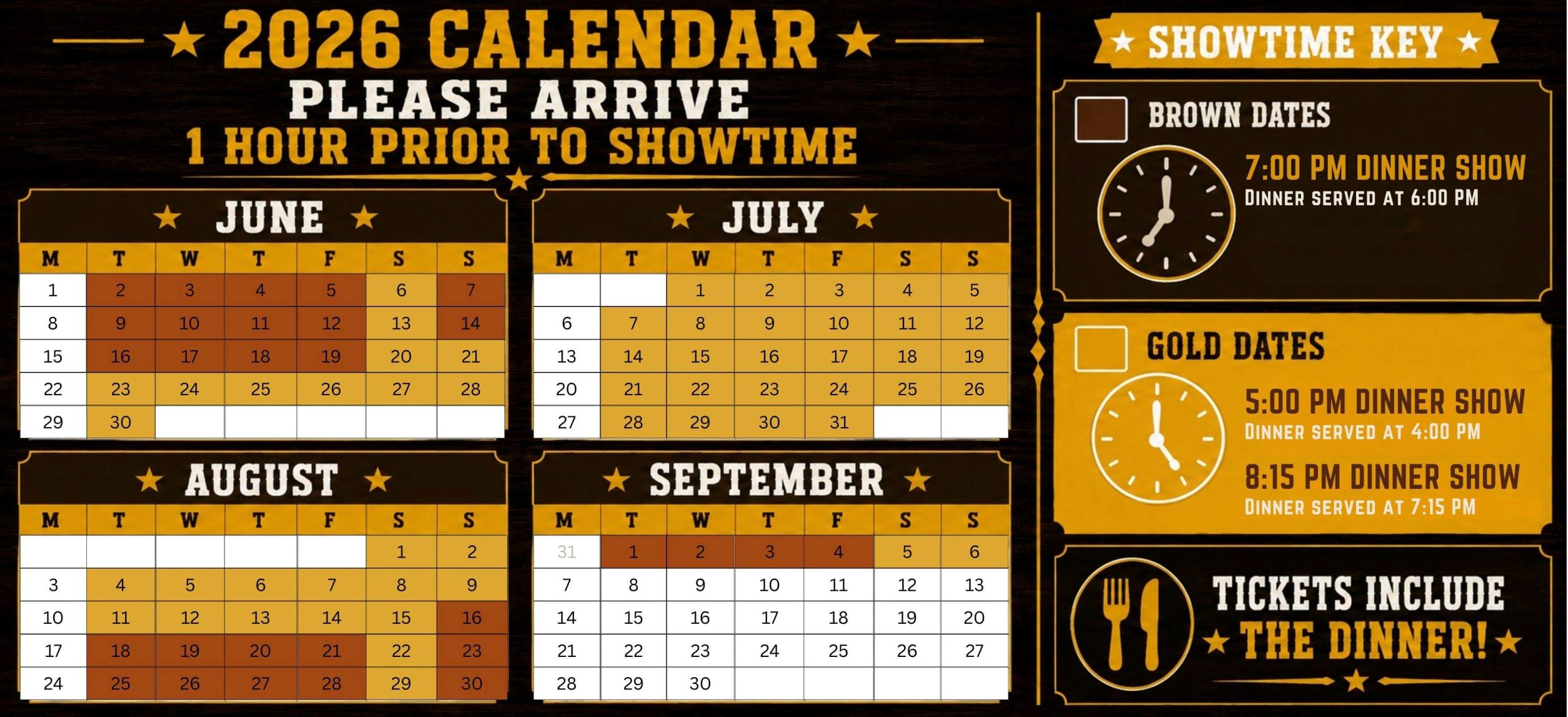 Sneaky Pete 2026 Show Calendar