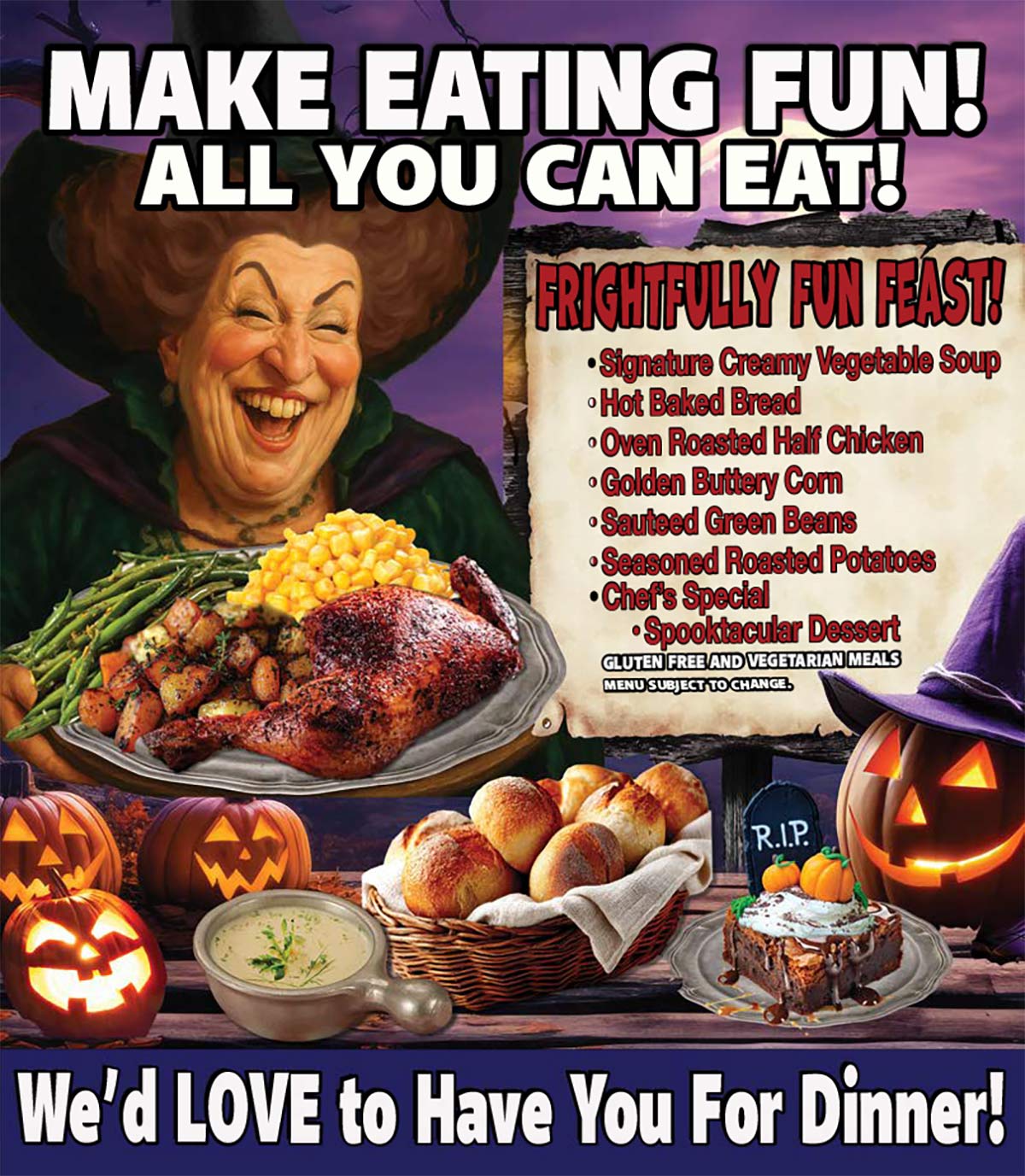 Monster Mash Spooktacular Dinner Menu